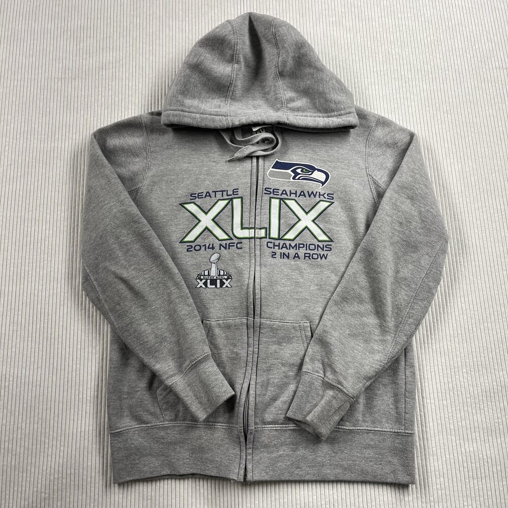 Seattle Seahawks Sweatshirt Womens M Gray NFL Football Zip Hoodie Team Apparel